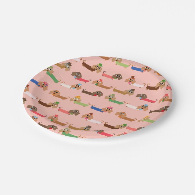 Funny Dackel Pappteller (Schrägansicht)