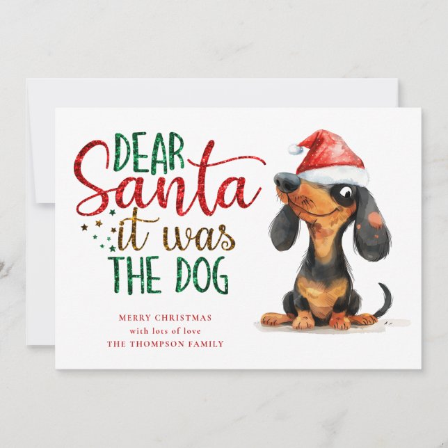 Funny Dackel Santa Es war Weihnachten für Hunde (Vorderseite)