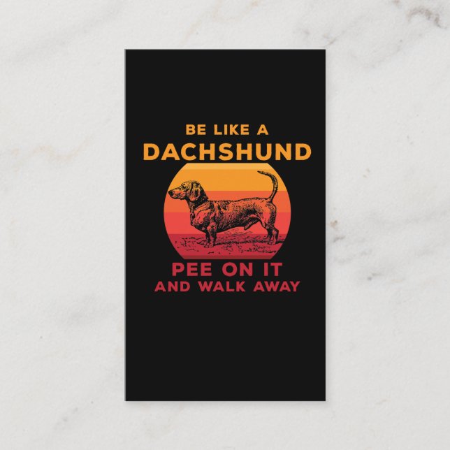 Funny Dackel Sarcastic Hund Liebhaber Visitenkarte (Vorderseite)