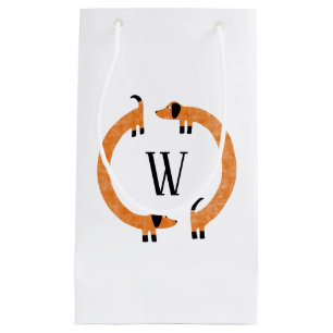 Funny Dackel Sausage Dog Monogramm Kleine Geschenktüte