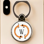 Funny Dackel Sausage Dog Monogramm Telefonring Ständer<br><div class="desc">Niedliche und lustige Dackel,  Wursthunde oder Dackel Hunde in ständiger Bewegung. Anpassen durch Ändern oder Entfernen des Initials.</div>