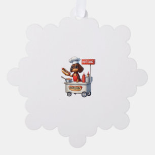 Funny Dackel Sausage Dog Würstchen Hotdog Sandwich Ornament Karte