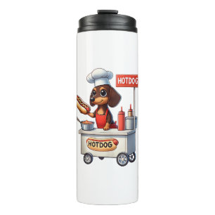 Funny Dackel Sausage Dog Würstchen Hotdog Sandwich Thermosbecher