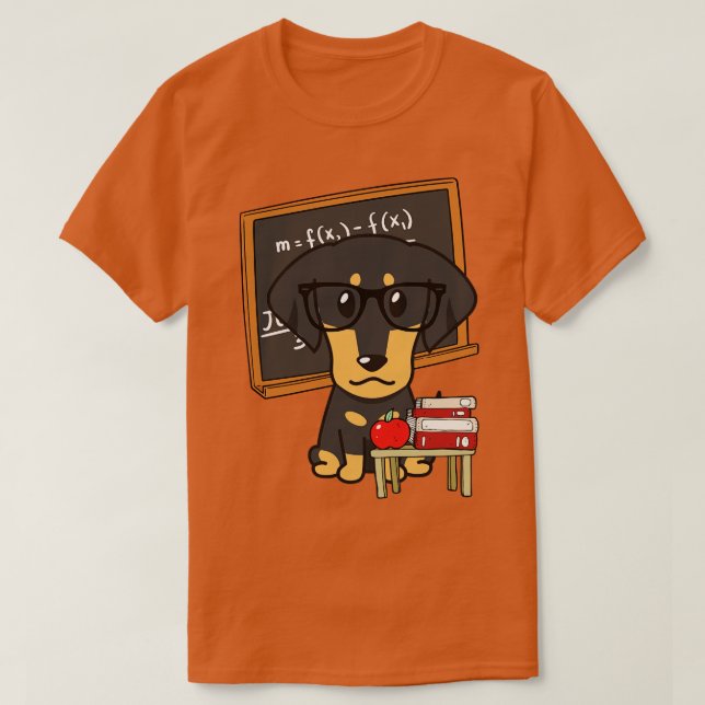 Funny Dackel unterrichtet T-Shirt (Design vorne)