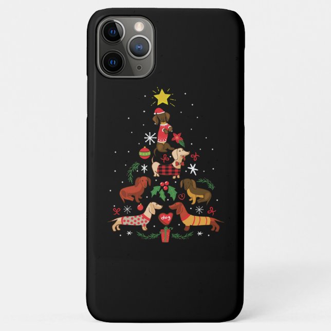 Funny Dackel Weihnachtsbaum Case-Mate iPhone Hülle (Rückseite)
