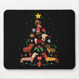 Funny Dackel Weihnachtsbaum Mousepad