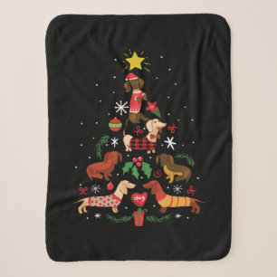Funny Dackel Weihnachtsbaum Sherpadecke