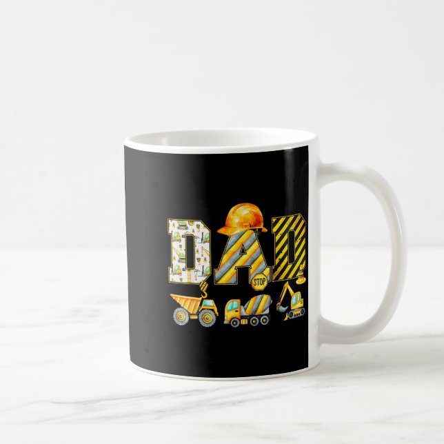 Funny Dad Construction Excavator Kids Matching Fam Kaffeetasse (Rechts)