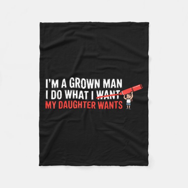 Funny Dad Father Daughter Humor Man Fatherhood Fam Fleecedecke (Vorderseite)