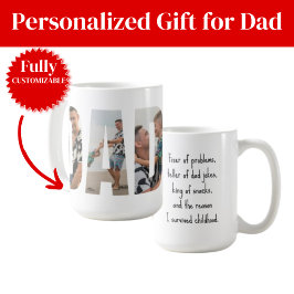 Funny Dad Mug – Fixer of Problems & King of Snacks Kaffeetasse