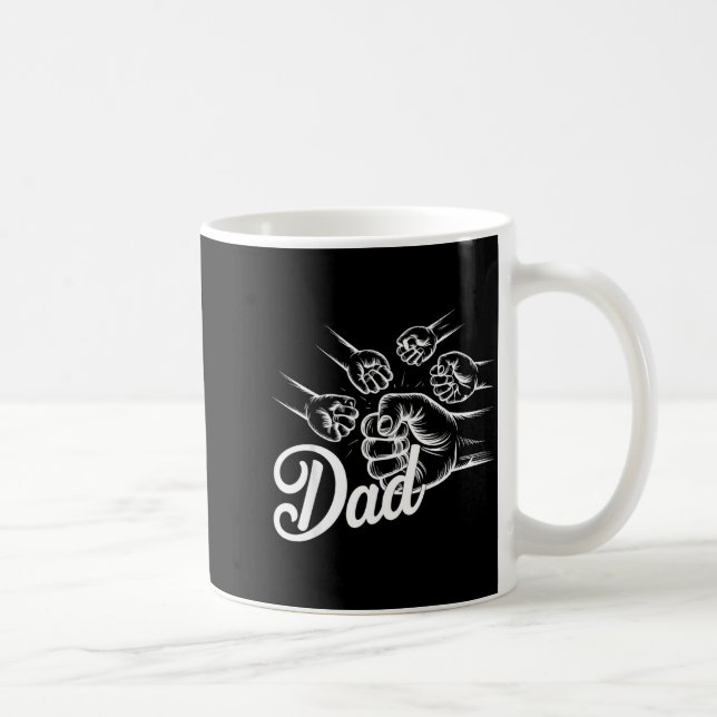 Funny Dad Of Four Toddler Kids Fathers Day Fist Bu Kaffeetasse (Rechts)