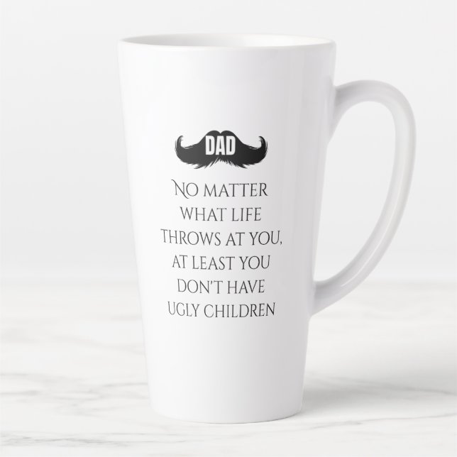 Funny Dad Quote Mustache Art Milchtasse (Rechts)