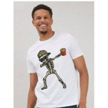 Funny Dad Shirt Skeleton Eating Fries