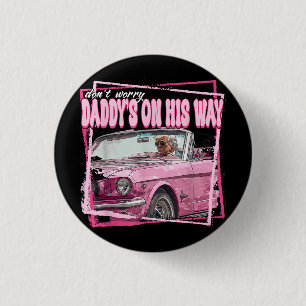Funny Daddys Zuhause Trump Pink 2024 Nimm America  Button