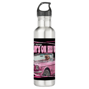 Funny Daddys Zuhause Trump Pink 2024 Nimm America  Edelstahlflasche