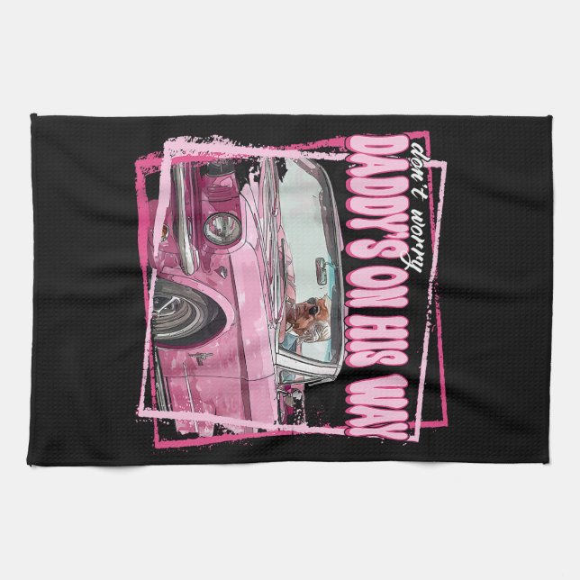 Funny Daddys Zuhause Trump Pink 2024 Nimm America  Geschirrtuch (Horizontal)