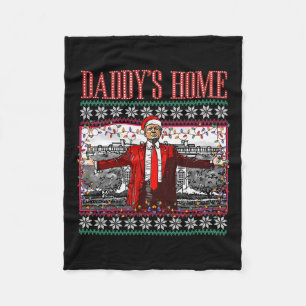 Funny Daddys Zuhause Trump Ugly Christmas Sweater  Fleecedecke