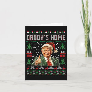 Funny Daddys Zuhause Trump Ugly Christmas Sweater Karte