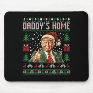 Funny Daddys Zuhause Trump Ugly Christmas Sweater Mousepad