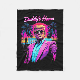 Funny Daddys Zuhause White House Trump Pink 2024 Fleecedecke