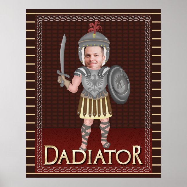 Funny Dadiator Vatertag | Foto für kundenspezifisc Poster (Vorne)