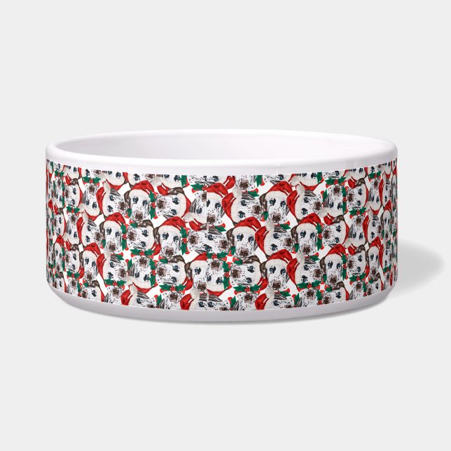 Funny Dalmatiner Name Weihnachtsmuster Napf (Links)
