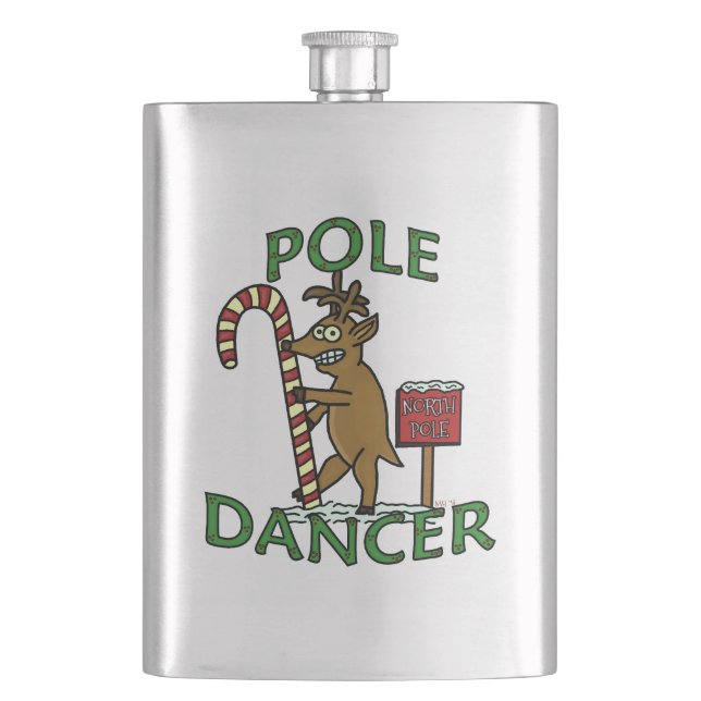 Funny Dancer Christmas Rentier Pub Flachmann (Vorderseite)