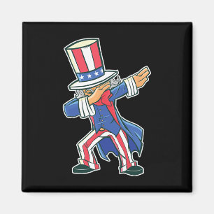 Funny Dancing Dabbing Uncle Sam 4. Juli Jungs G Magnet