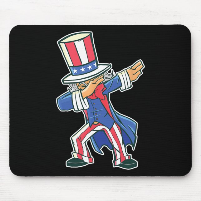 Funny Dancing Dabbing Uncle Sam 4. Juli Jungs G Mousepad (Vorne)