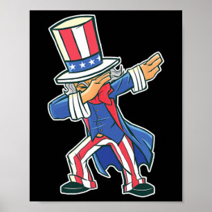 Funny Dancing Dabbing Uncle Sam 4. Juli Jungs G Poster