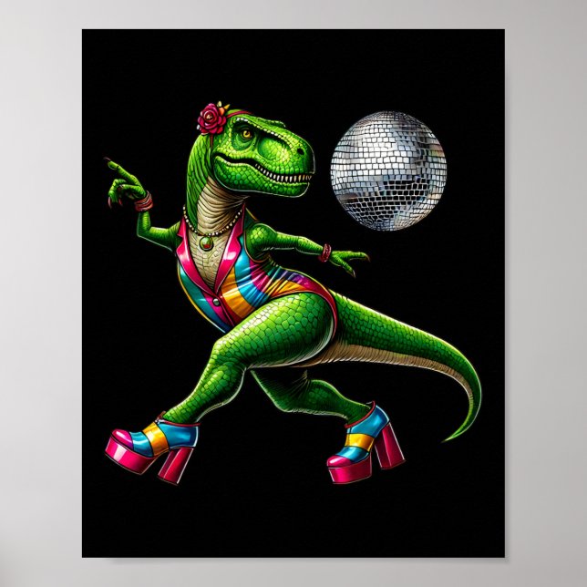Funny Dancing Dinosaur1  Poster (Vorne)