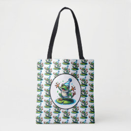 Funny Dancing Frosch auf einem Lily Pad Geburtstag Tasche