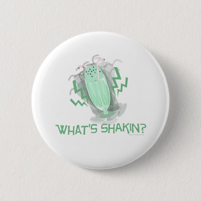 Funny Dancing Milkshake Cartoon Design Button (Vorderseite)