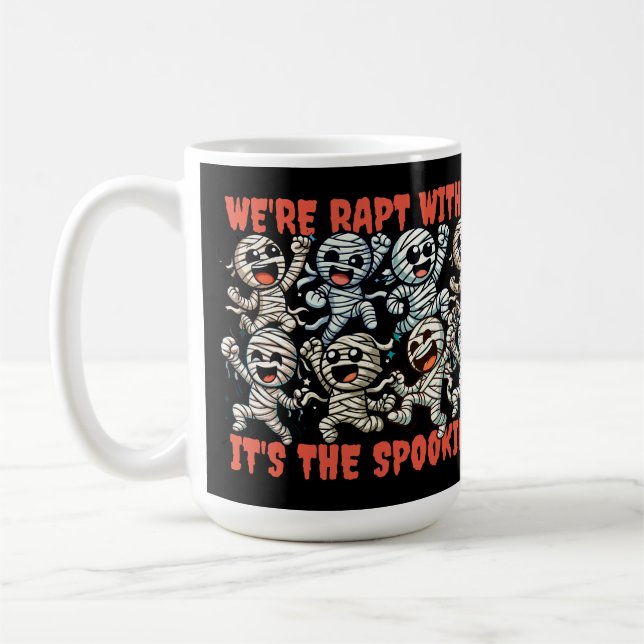 Funny Dancing Mummies Rapt mit Spannung Kaffeetasse (Links)