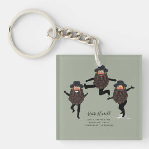 FUNNY Dancing RABBI Personalisiert mit Text Schlüsselanhänger