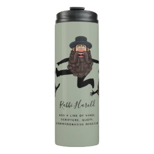 FUNNY Dancing RABBI Personalisiert mit Text Thermosbecher