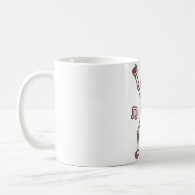 Funny Dancing Skeleton 3D Anaglyph Style Kaffeetasse (Links)