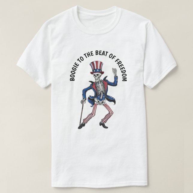 Funny Dancing Skeleton T-Shirt (Design vorne)