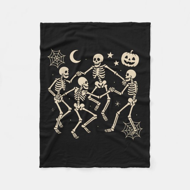 Funny Dancing Skeletons Dance Halloween Kostümbild Fleecedecke (Vorderseite)