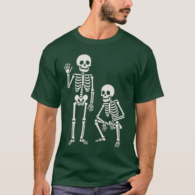 Funny Dancing Skeletts Cartoon Halloween Anti T.R T-Shirt (Vorderseite)