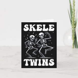 Funny Dancing Skeletts Twins Halloween Weihnachten Karte