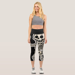 Funny Dancing Skelettsticker - Niedliches Hallowee Capri Leggings