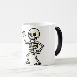 Funny Dancing Skelettsticker - Niedliches Hallowee Verwandlungstasse