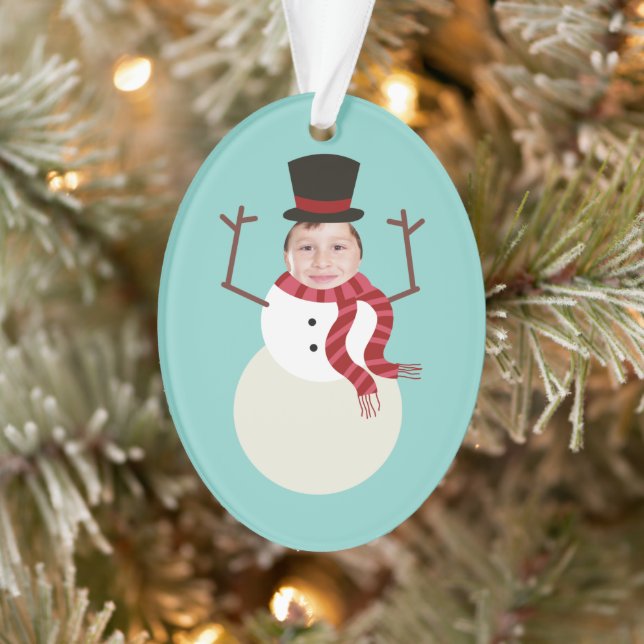 Funny Dancing Snowman Foto Holiday Ornament (Baum)