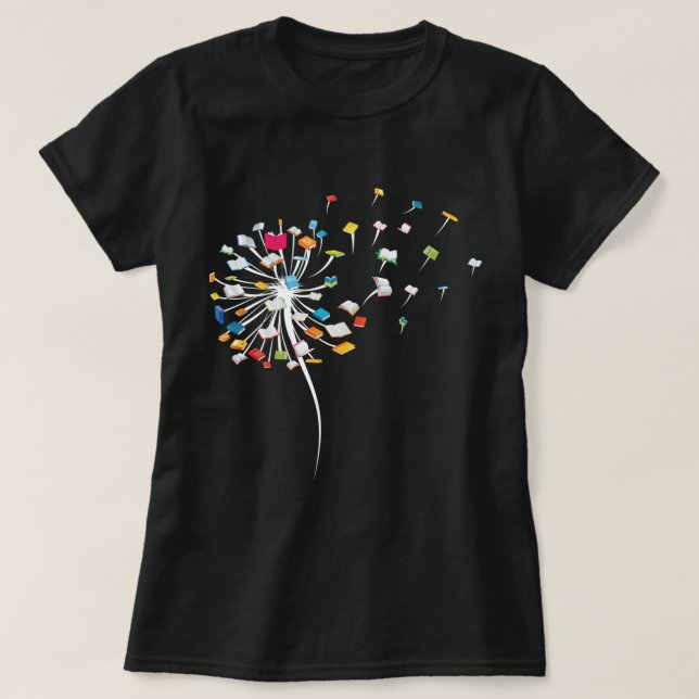 Funny Dandelion Books Geschenk zum Lesen von Fraue T-Shirt (Design vorne)