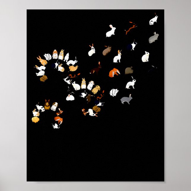 Funny Dandelion Bunny Flower  Poster (Vorne)