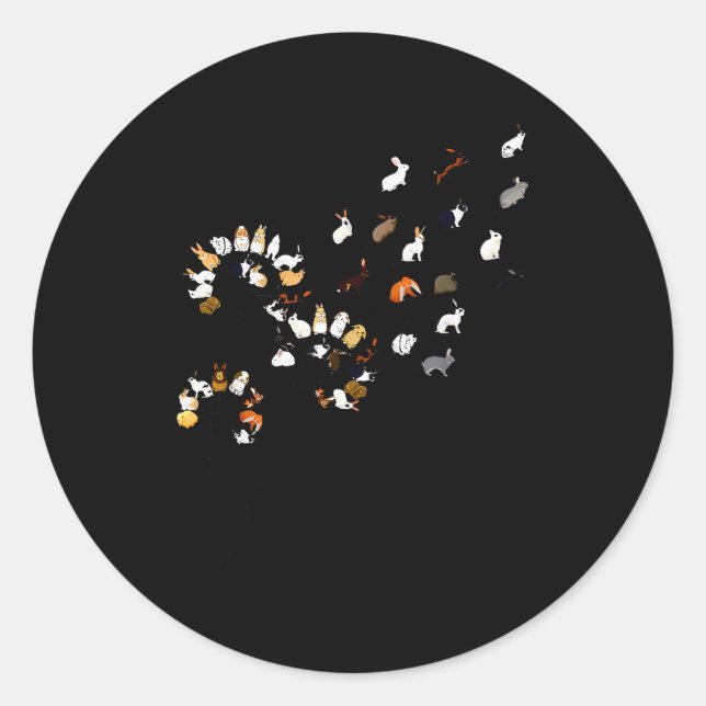 Funny Dandelion Bunny Flower  Runder Aufkleber (Vorderseite)