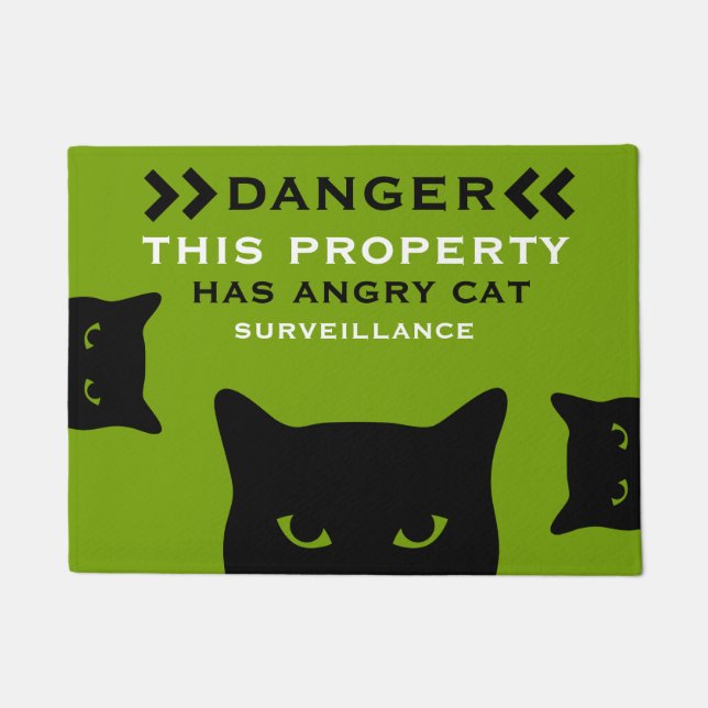 Funny Dangerous Cat Doormat Fußmatte (Vorderseite)