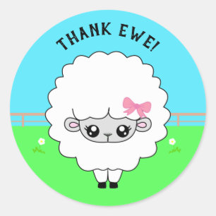 Funny Danke (Ewe) Schafhalter Runder Aufkleber