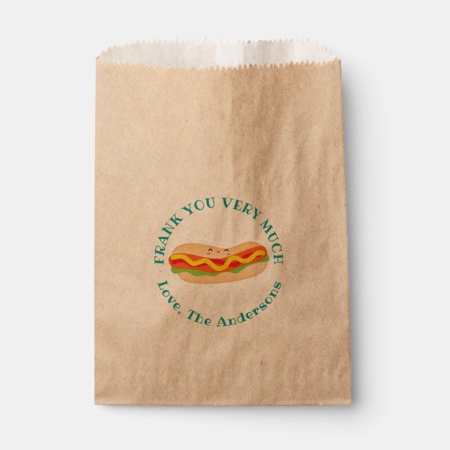 Funny danke Ihnen sehr viel Humorer Hot Dog Geschenktütchen (Vorderseite)